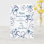 Jubiläum der Hochzeit von Son & Son Karte (Gelbe Blume)