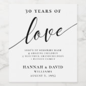 Jubiläum der Hochzeit Weinetikett (Einzelnes Label)