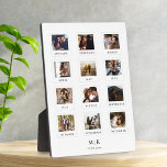 Jubiläum der Hochzeitsfeier für moderne Liebe Foto Fotoplatte<br><div class="desc">Modern Couple 1. Geburtstag Hochzeit Foto Collage Poster.</div>
