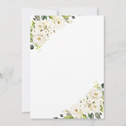 Jubiläum der Hochzeitsfeier mit weißer Creme Einladung (Rückseite)