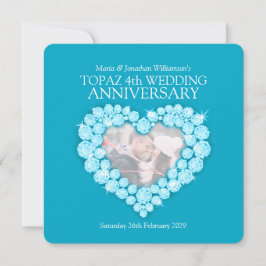 Jubiläum der Hochzeitsfeier "Topaz Blue" Einladung