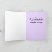 Jubiläum der Hochzeitskarte in Gold Colors & Lav. Dankeskarte (Innenseite)