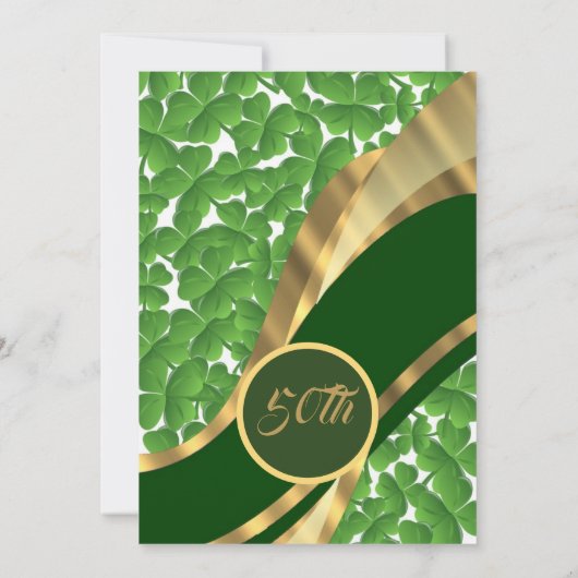 Jubiläum der irischen Hochzeit im Kleeblatt Einladung (Rückseite)