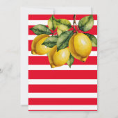 Jubiläum der italienischen Lemon Red White Wedding Einladung (Rückseite)
