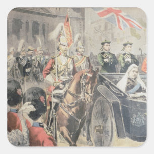 Jubiläum der Königin von England Quadratischer Aufkleber