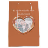 Jubiläum der Kupferhochzeit Foto Geschenktasche Mittlere Geschenktüte (Rückseite)