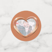 Jubiläum der Kupferhochzeit Herz und Foto Konfetti (Klein Vorderseite)