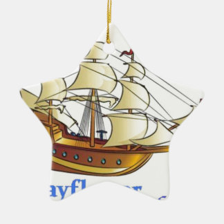 Jubiläum der Mayflower Descendant Segelschiff Keramik Ornament