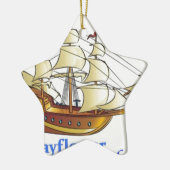 Jubiläum der Mayflower Descendant Segelschiff Keramik Ornament (Links)
