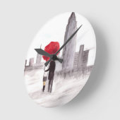 Jubiläum der New Yorker Liebe Runde Wanduhr (Winkel)