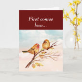 Jubiläum der ONE I LIEBE Sparrow Birds Karte (Gelbe Blume)