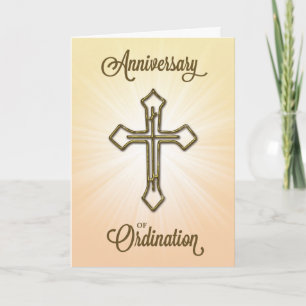 Jubiläum der Ordination, Kreuz auf Sternenexplosio Karte