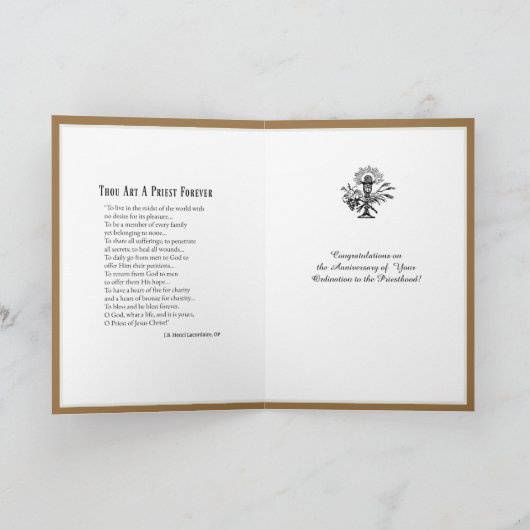 Jubiläum der religiös-katholischen Priesterordinie Karte (Innenseite)