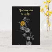 Jubiläum der Schwarz-Weiß-Blume Karte (Gelbe Blume)