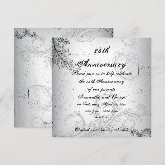 Jubiläum der Silberschwalbe Einladung (Vorne/Hinten)