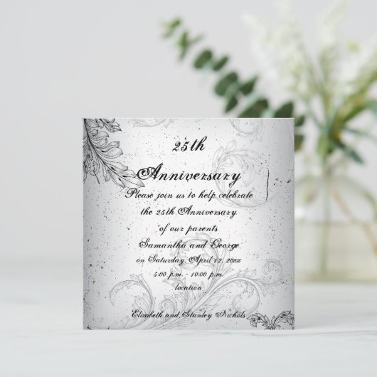 Jubiläum der Silberschwalbe Einladung (Stehend Vorderseite)