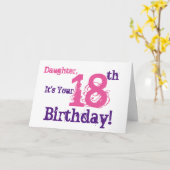 Jubiläum der Tochter in lila, rosa. Karte (Gelbe Blume)