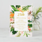 Jubiläum der tropischen Blumen Einladung (Stehend Vorderseite)