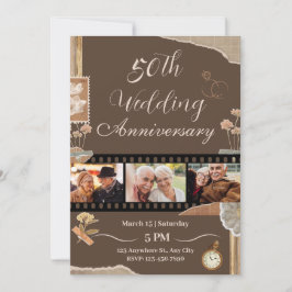 Jubiläum der Vintagen Blumenzwiebeln in elegantem  Einladung