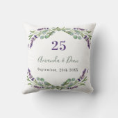 Jubiläum der Violettblütenhochzeit Kissen (Rückseite)