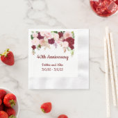 Jubiläum der Wasserfarbe Blumen Drop Rose Burgund Serviette (Beispiel)