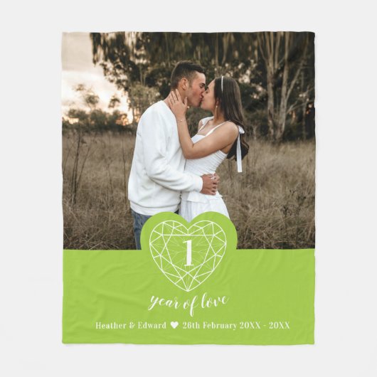 Jubiläum des 1. Hochzeitstils Fleecedecke (Vorderseite)