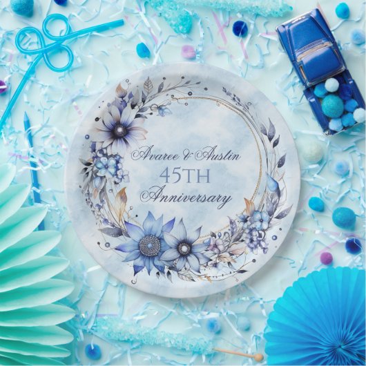 Jubiläum des 45. und 65. Saphire Pappteller (Party)