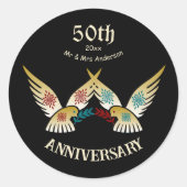 Jubiläum des 50. Jahrhunderts Verwandte Kunst Love Runder Aufkleber (Vorderseite)