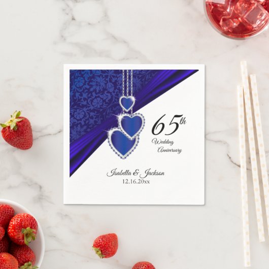 Jubiläum des 65./45. Hochzeitssapphire Serviette (Beispiel)