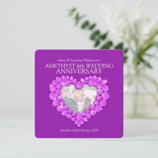 Jubiläum des 6. Fotos Einladung (Stehend Vorderseite)