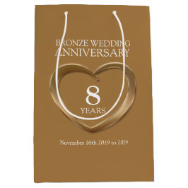 Jubiläum des 8. Bronze Foto Geschenktasche Mittlere Geschenktüte