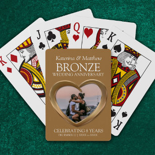 Jubiläum des 8. Geburtstages von Bronze-Foto Spielkarten