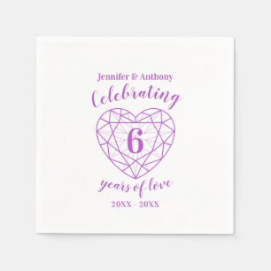 Jubiläum des Amethyst 6 Jahre lila Brauch Serviette