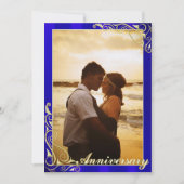 Jubiläum des Blauen und Gold-Fotos Einladung (Vorderseite)