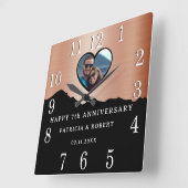 Jubiläum des Copper Traditionelles Modernes Foto Quadratische Wanduhr (Winkel)