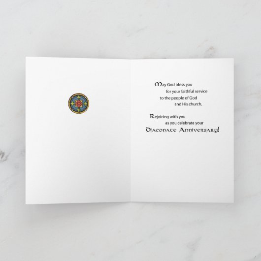 Jubiläum des Deacon Cross in Farben Karte (Innenseite)