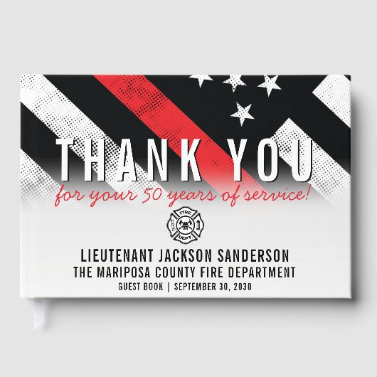 Jubiläum des Feuerwehrruhestands Donnerstag rote L Gästebuch (Vorderseite)