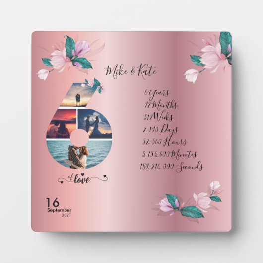 Jubiläum des Glücks 6,Collage des benutzerdefinier Fotoplatte (Vorderseite)