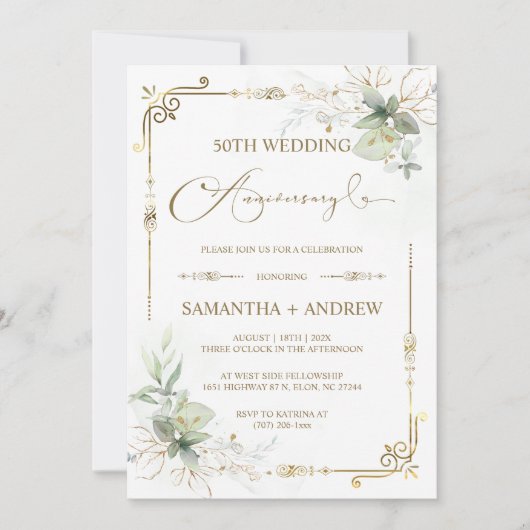 Jubiläum des Golden Jubiläums Einladung (Vorderseite)