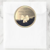 Jubiläum des Goldenen Bow Black Glitzer Runder Aufkleber (Tasche)