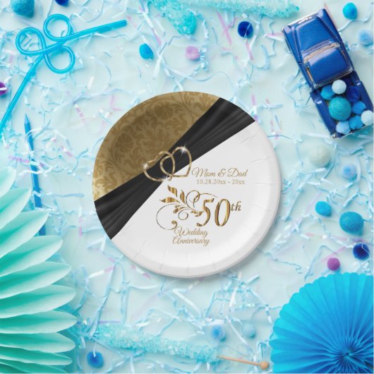 Jubiläum des Goldenen Goldenen Golden Jubiläums: W Pappteller (Party)