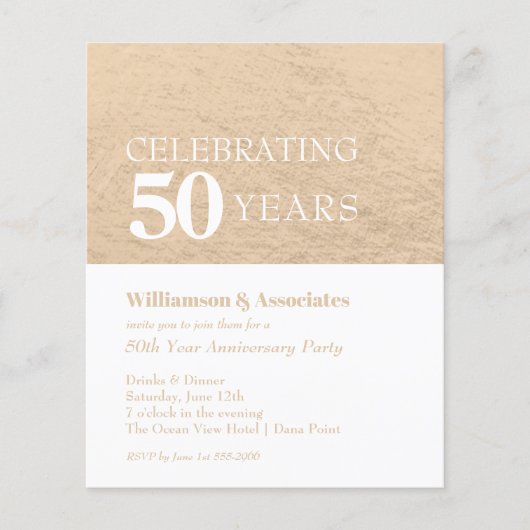 Jubiläum des Haushaltsgeschäfts Gold-White-Einladu (Vorderseite)