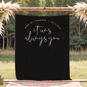 Jubiläum des JOVI Black Modern Minimal Wedding Fot Wandteppich