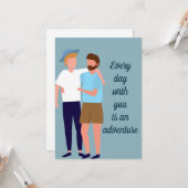 Jubiläum des Liebe-Jahrgangs für homosexuelle Männ Karte (Vorderseite/Rückseite Beispiel)