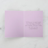 Jubiläum des Lila floralen Hintergrunds Karte (Innenseite)