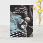 Jubiläum des Oldtimer-Fahrers Karte (Gelbe Blume)