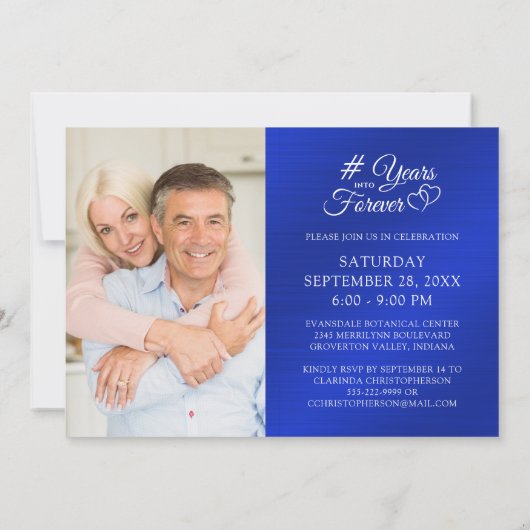 Jubiläum des Saphir-Jubiläums Hört JAHRE IN DEN FU Einladung (Rückseite)