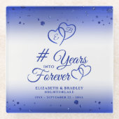 Jubiläum des Saphir-Jubiläums Hört JAHRE IN DEN FU Glasuntersetzer (Vorderseite)