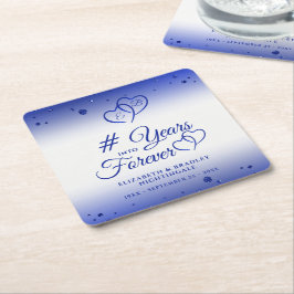 Jubiläum des Saphir-Jubiläums Hört JAHRE IN DEN FU Rechteckiger Pappuntersetzer