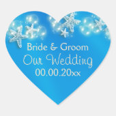 Jubiläum des Strandjubiläums Herz-Aufkleber (Vorderseite)